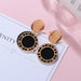 Statement Earrings Women Black Cute Acrylic Geometric Dangle Drop Gold Earrings
