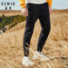 Men Pull-On Fleece Joggers Sport Pants Slant Pocket Drawstring Waistband Ribbed Waist Hem