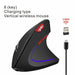 Vertical Ergonomic Wireless Mouse USB Rechargeable Gaming 2.4G Wireless Bluetooth Mouse