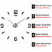 Large Wall Clock Quartz 3D DIY Wall Clock Acrylic Mirror Stickers Oversize Home Decor