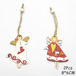 New Year Christmas Tree Ornament Wood Craft Pendant Decoration for Home