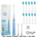 Sonic Electric Toothbrush 5 Mode USB Rechargeable Tooth Brushes Replacement Heads Set