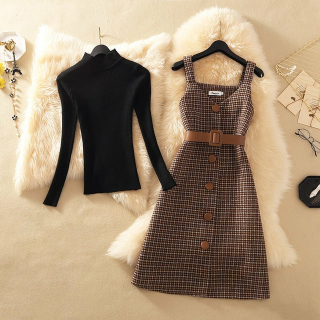 Street wear Two Piece Dress Winter Knee-Length Elegant Party Dress Atom Oracle Street wear Two Piece Dress Winter Knee-Length Elegant Party Dress Atom Oracle