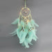 Dream Catcher Feather Ornaments Lace Ribbons Feathers Wrapped Lights Room Decor