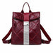 Fashion Multifunction Backpack Women Plaid Leather Small Travel Bags