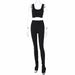 Women Casual Sportswear Sleeveless Tracksuits Fashion Workout Tank Top Stacked Pant Set
