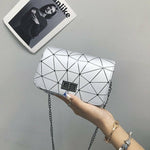 Women Fashionable Shoulder Bags Chain Wild Crack Printing Crossbody Handbags