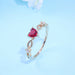 Simple Heart Ring Women Cute Romantic Finger Rings Zircon Stone Jewelry
