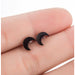 Stainless Steel Earrings Geometric Hip hop Black Star Moon Stud Earring Fashion Jewelry