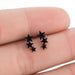Stainless Steel Earrings Geometric Hip hop Black Star Moon Stud Earring Fashion Jewelry