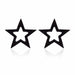 Stainless Steel Earrings Geometric Hip hop Black Star Moon Stud Earring Fashion Jewelry
