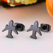 Stainless Steel Earrings Geometric Women Men Hip hop Star Moon Stud Earrings
