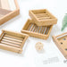 Wooden Natural Bamboo Soap Dishes Tray Portable Bathroom Soap Container
