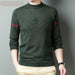 Men Sweater Clothing Knitwear Warm Pullover Striped Fashion Casual O-Neck Pullover