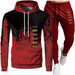 2 Pieces Sets Tracksuit Men Hooded Sweatshirt+Pants Pullover Hoodie Sportswear