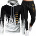 2 Pieces Sets Tracksuit Men Hooded Sweatshirt+Pants Pullover Hoodie Sportswear