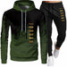 2 Pieces Sets Tracksuit Men Hooded Sweatshirt+Pants Pullover Hoodie Sportswear