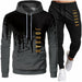 2 Pieces Sets Tracksuit Men Hooded Sweatshirt+Pants Pullover Hoodie Sportswear