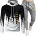 2 Pieces Sets Tracksuit Men Hooded Sweatshirt+Pants Pullover Hoodie Sportswear