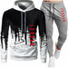 2 Pieces Sets Tracksuit Men Hooded Sweatshirt+Pants Pullover Hoodie Sportswear