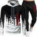 2 Pieces Sets Tracksuit Men Hooded Sweatshirt+Pants Pullover Hoodie Sportswear