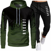 2 Pieces Sets Tracksuit Men Hooded Sweatshirt+Pants Pullover Hoodie Sportswear