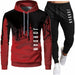 2 Pieces Sets Tracksuit Men Hooded Sweatshirt+Pants Pullover Hoodie Sportswear