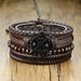 Braided Wrap Leather Bracelets Men Vintage Life Tree Wood Beads Wristbands