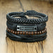 Braided Wrap Leather Bracelets Men Vintage Life Tree Wood Beads Wristbands