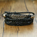 Braided Wrap Leather Bracelets Men Vintage Life Tree Wood Beads Wristbands
