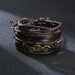 Braided Wrap Leather Bracelets Men Vintage Life Tree Wood Beads Wristbands