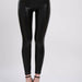 Women Winter Leather Pants High Waist Stretch Warm Velvet Leggings Pants