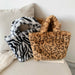 New Fashion Shoulder Bag Leopard Pattern Soft Fur Plush Handbags