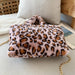 New Fashion Shoulder Bag Leopard Pattern Soft Fur Plush Handbags