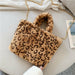 New Fashion Shoulder Bag Leopard Pattern Soft Fur Plush Handbags