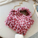 New Fashion Shoulder Bag Leopard Pattern Soft Fur Plush Handbags