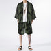Printed Streetwear Men Open Stitch Cardigan Tops Chic Shorts Hawaiian Sets