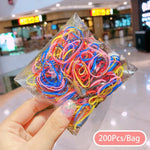 50/100/200 Pcs/Bag Children Cute Candy Color Solid Elastic Rubber Hair Bands