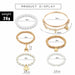 6pcs/set Fashion Gold Color Beads Pearl Star Multilayer Beaded Bracelets Set