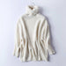 Women Oversize Basic Knitted Turtleneck Sweater Blanket Solid Turtleneck Collar Pullovers