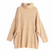 Women Oversize Basic Knitted Turtleneck Sweater Blanket Solid Turtleneck Collar Pullovers