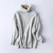 Women Oversize Basic Knitted Turtleneck Sweater Blanket Solid Turtleneck Collar Pullovers