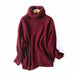 Women Oversize Basic Knitted Turtleneck Sweater Blanket Solid Turtleneck Collar Pullovers