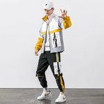 Hip Hop Work Wear Men's Jacket & Pant 2PCs Set Tracksuit Clothing