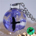Transparent Resin Ball Moon Pendant Necklace Women Blue Sky pendant Jewelry