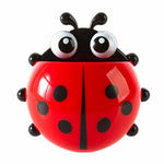 Ladybug Insect Design Toothbrush Toothpaste Holder Wall Suction Rack