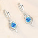 Sterling Silver Women Fashion Jewelry High Quality Crystal Zircon Earrings