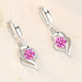 Sterling Silver Women Fashion Jewelry High Quality Crystal Zircon Earrings