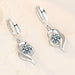 Sterling Silver Women Fashion Jewelry High Quality Crystal Zircon Earrings