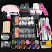 Pro Acrylic Nail Kit Full Manicure Set With Nail Lamp Drill Machine Acrylic Powder Nail Art Tools Kit